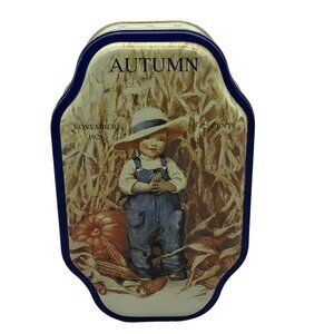 Vtg 90s Good Housekeeping Autumn Fall Tin Box Reprint of‎ 1928 Magazine Cover